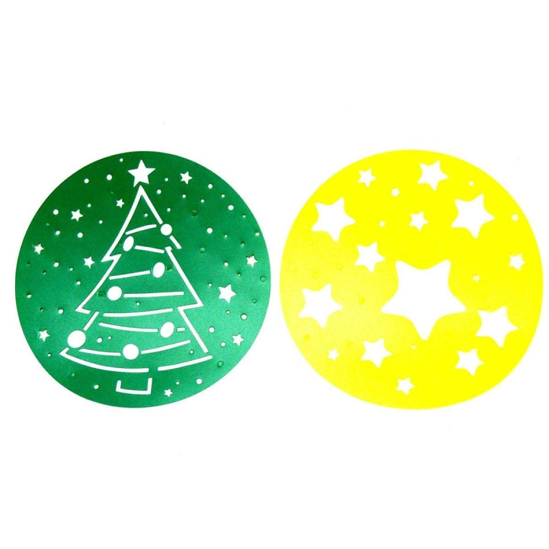 Set 2 Stencil decorativo NATALE Ø22,5cm - ideale per decorare con lo zucchero a velo