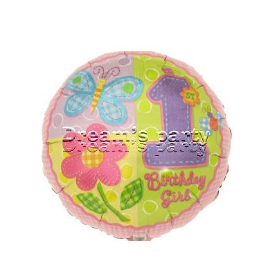 PALLONE MYLAR 18  1° COMPLEANNO GIRL