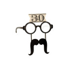 4 Occhiali in Carta 30 ANNI con baffi - idea scherzo gadget per feste compleanno
