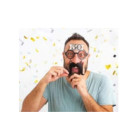 4 Occhiali in Carta 40 ANNI con baffi - idea scherzo gadget per feste compleanno