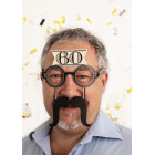 4 Occhiali in Carta 40 ANNI con baffi - idea scherzo gadget per feste compleanno