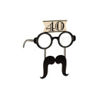 4 Occhiali in Carta 40 ANNI con baffi - idea scherzo gadget per feste compleanno