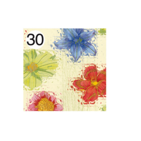 Rotolo Carta da confezione REGALO FLOWER'S PATCH compleanno - 2 Fogli da 70x100cm