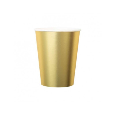 8 Bicchieri in carta ORO- dorati - addobbo decoro tavola