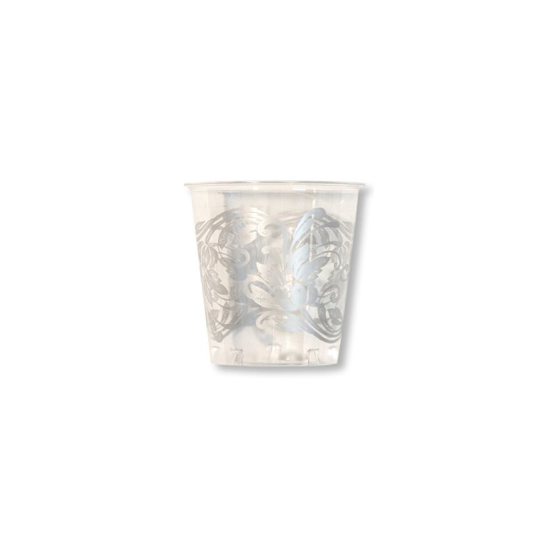 10  Bicchieri Kristall ARGENTO in plastica - NOBLESSE ARGENTO - addobbo decoro tavola