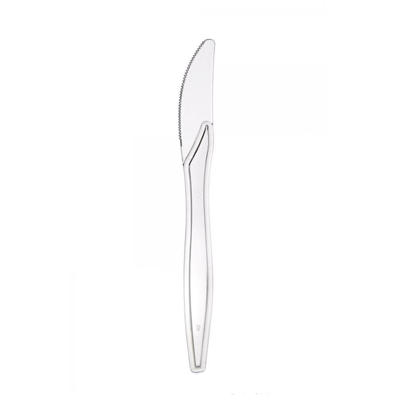 10 Coltelli in plastica Trasparente riutilizzabili