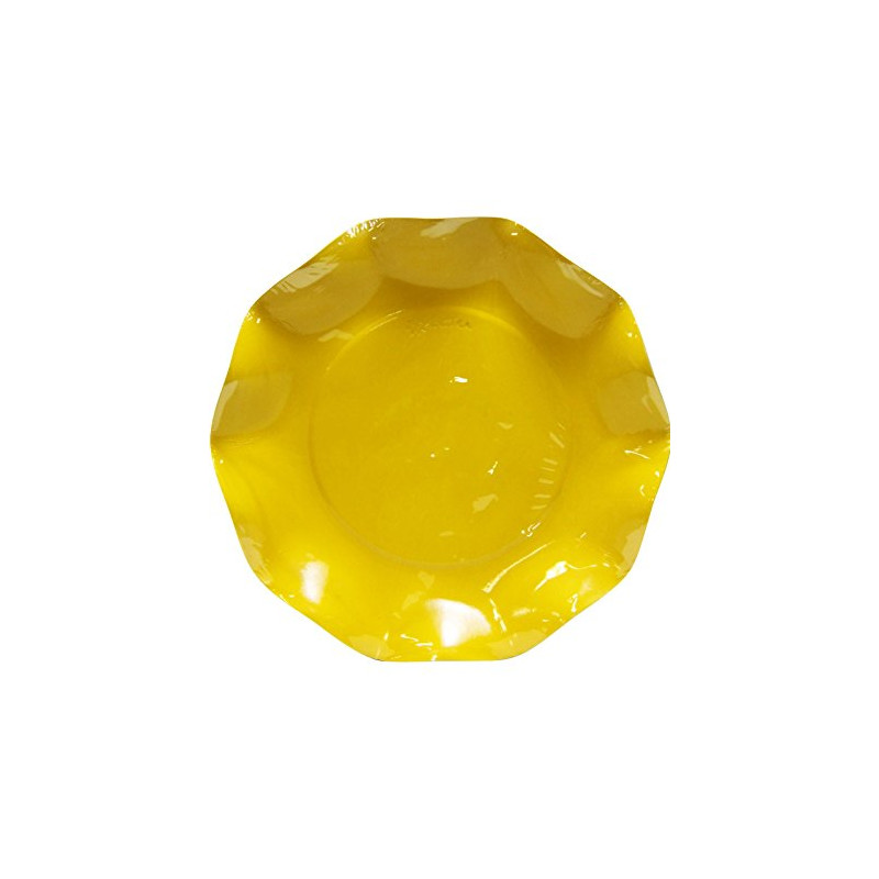 10 Piatti grande Ø27cm GIALLO in carta - addobbo decoro tavola