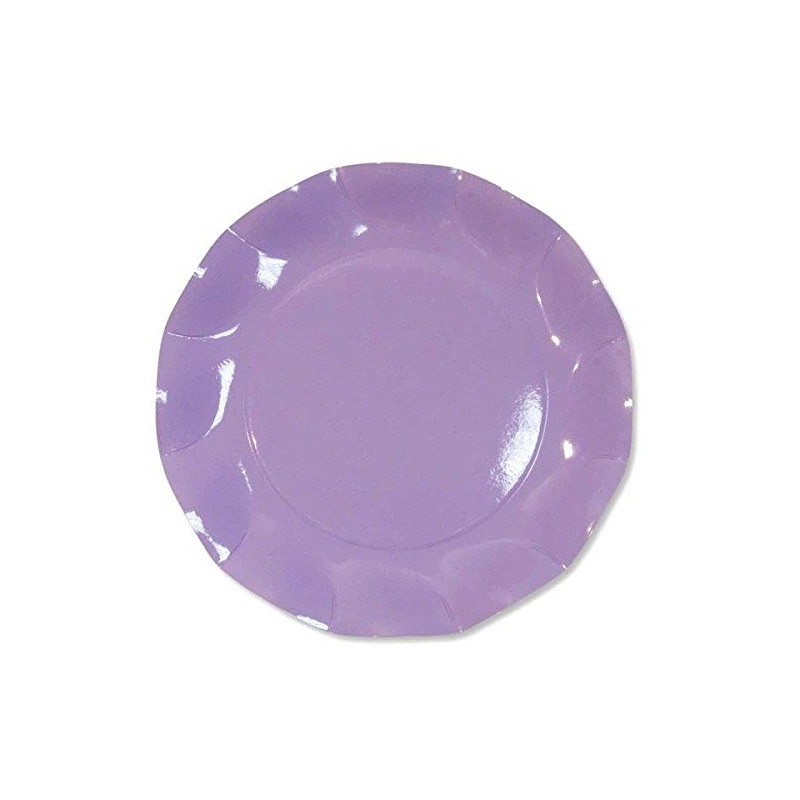 10 Piatti LILLA in carta monouso Ø27cm - addobbo decoro tavola
