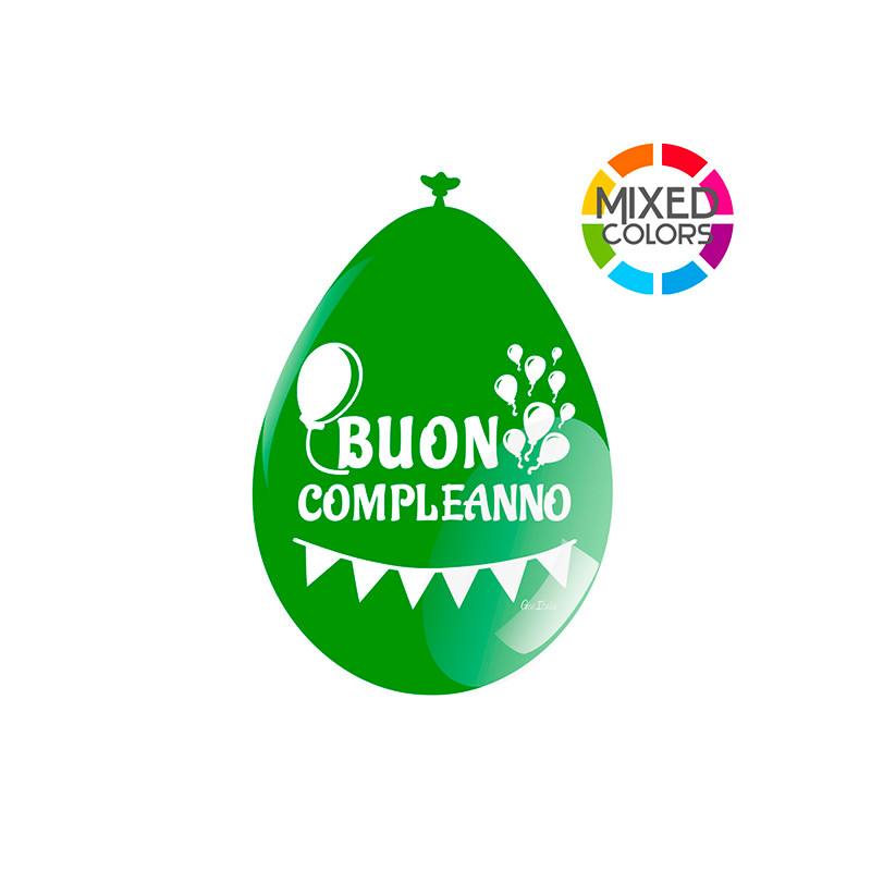 12  pallone PALLONCINI in LATTICE COLORATI - Buon Compleanno - MEDIUM