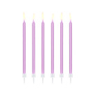 12 Candele Lilla Mezzo Stelo Matita - candeline in cera per torte H15cm