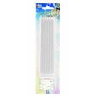 12 Candele BIANCHE Mezzo Stelo Matita - candeline in cera per torte e dolci H15cm