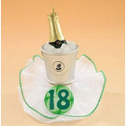 18 ANNI CON COCCARDA E CHAMPAGNE CANDELA CM 14