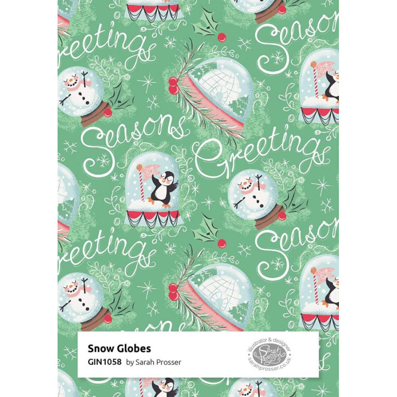 2 Fogli Carta da REGALO NATALIZZIA Instawrap "Snow Globes" - 50x70cm