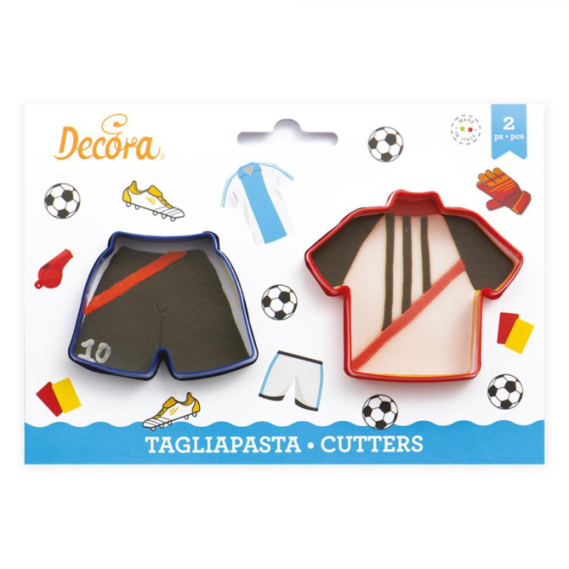 2 Tagliapasta CALCIO Maglia e Pantaloncino - taglia biscotti Dolci, Torte