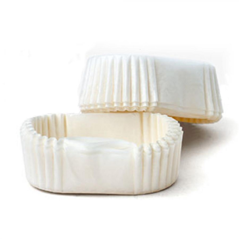 20 pirottini Babà in carta forno BIANCO - rettangolari 75x40xh25mm