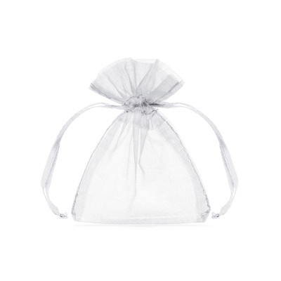 10 Sacchetti BIANCO - tulle in organza per confetti confettate - 7,5x10cm