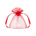 20 Sacchetti ROSSO - tulle in organza per confetti confettate - 7,5x10cm