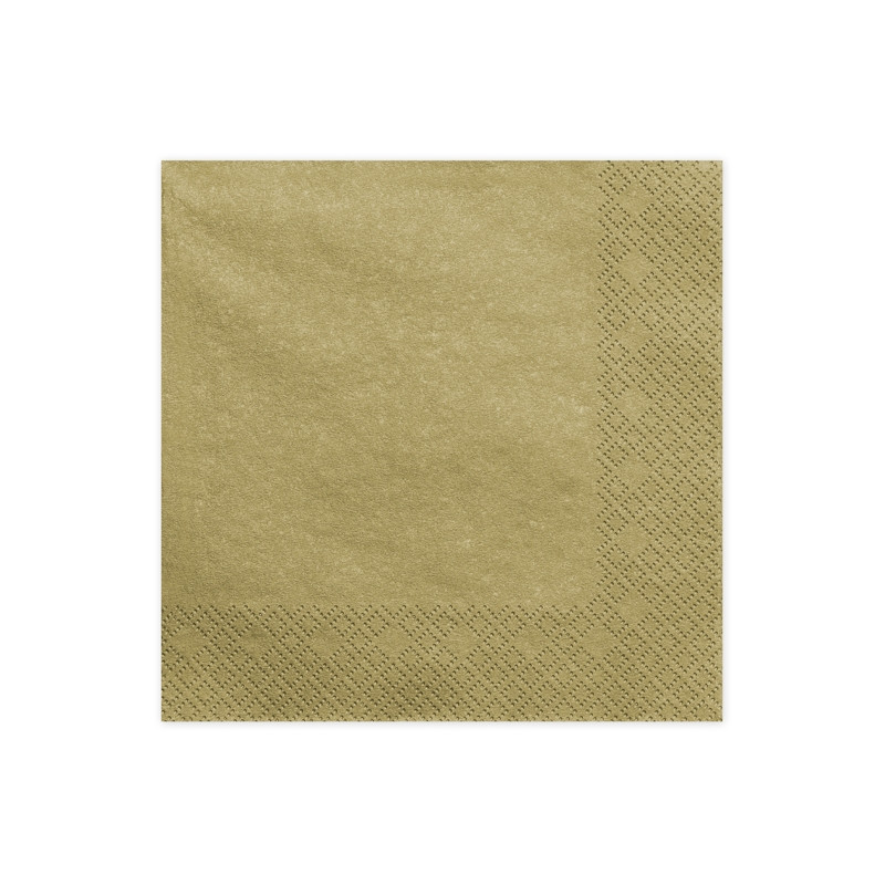 20 Tovaglioli  in carta monouso ORO metallizzato 40x40cm - 3 veli