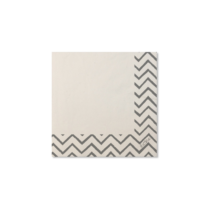 20 Tovaglioli ARGENTO in carta - CHEVRON SILVER - addobbo decoro tavola 33x33 cm