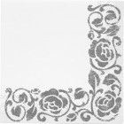 20 Tovaglioli in carta - Rose ARGENTO - addobbo decoro tavola