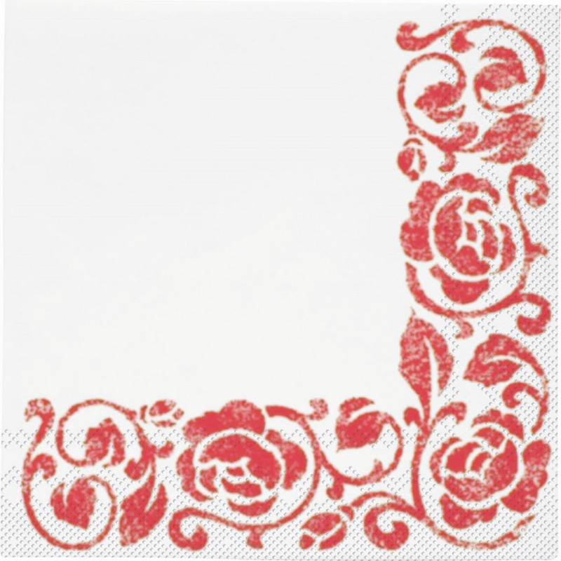 20 Tovaglioli in carta - Rose ROSSE - addobbo decoro tavola