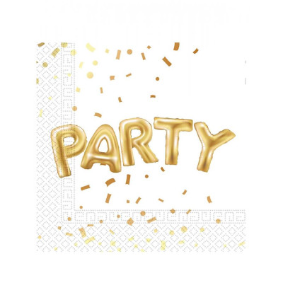 20 Tovaglioli in carta GOLD PARTY - decoro tavola Festa