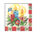 20 Tovaglioli Natalizi in carta Candele di Natale Capodanno - 33x33cm