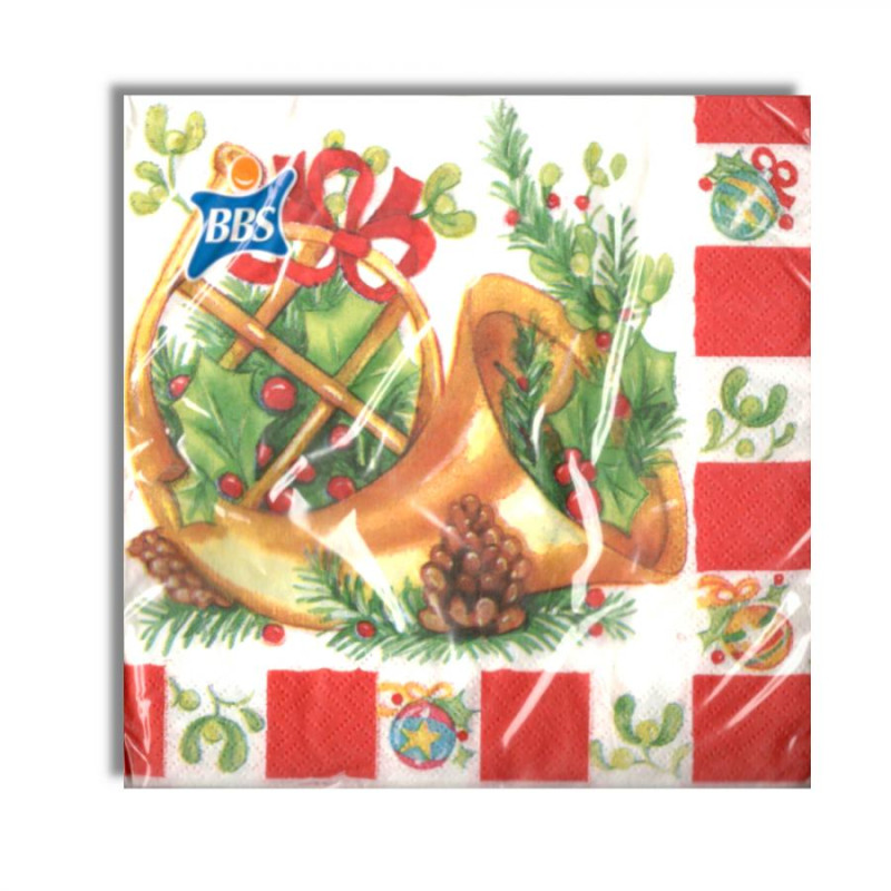 20 Tovaglioli Natalizi in carta CORNUCOPIA di Natale Capodanno - 33x33cm