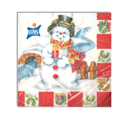 20 Tovaglioli Natalizi in carta PUPAZZO di Neve di Natale Capodanno - 33x33cm