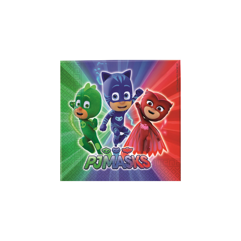 20 Tovaglioli SUPER PIGIAMINI Pj Mask - addobbo decoro tavola festa compleanno