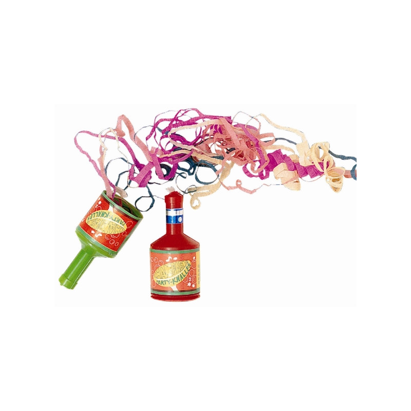 6 Bottigliette sparacoriandoli multicolor per bambini - lancia coriandoli a strappo