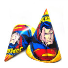 6 CAPPELLINI cono SUPERMAN in carta - con elastico
