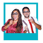 8 BASTONCINI stick SELFIE OCCHIALI compleanno PRONTI ALL'USO!