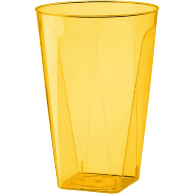 8 Bicchieri GIALLO semitrasparenti in Plastica rigida - addobbo decoro tavola