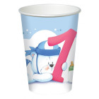 8 Bicchieri in carta 1° COMPLEANNO CELESTE 20cl