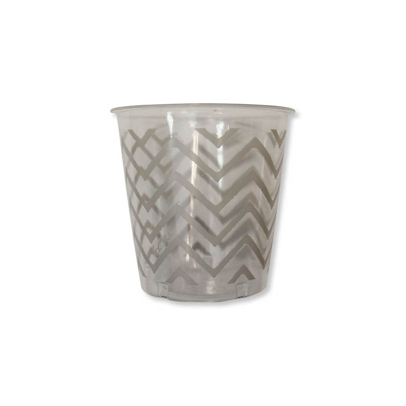 8 Bicchieri Kristall ARGENTO in plastica - CHEVRON SILVER - addobbo decoro tavola