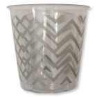 8 Bicchieri Kristall ARGENTO in plastica - CHEVRON SILVER - addobbo decoro tavola