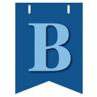 Bandiera LETTERA B in carta CELESTE - per la composizione di Festone personalizzato o composizione di NOME
