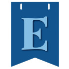 Bandiera LETTERA E in carta CELESTE - per la composizione di Festone personalizzato o composizione di NOME