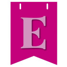Bandiera LETTERA E in carta ROSA - per la composizione di Festone personalizzato o composizione di NOME