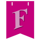 Bandiera LETTERA F in carta ROSA - per la composizione di Festone personalizzato o composizione di NOME