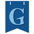 Bandiera LETTERA G in carta CELESTE - per la composizione di Festone personalizzato o composizione di NOME