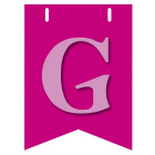 Bandiera LETTERA G in carta ROSA - per la composizione di Festone personalizzato o composizione di NOME