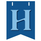 Bandiera LETTERA H in carta CELESTE - per la composizione di Festone personalizzato o composizione di NOME