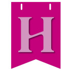 Bandiera LETTERA H in carta ROSA - per la composizione di Festone personalizzato o composizione di NOME