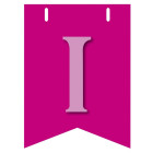 Bandiera LETTERA I in carta ROSA - per la composizione di Festone personalizzato o composizione di NOME