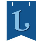 Bandiera LETTERA L in carta CELESTE - per la composizione di Festone personalizzato o composizione di NOME