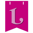 Bandiera LETTERA L in carta ROSA - per la composizione di Festone personalizzato o composizione di NOME
