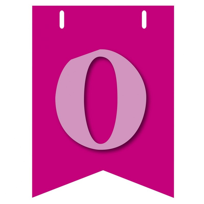 Bandiera LETTERA O in carta ROSA - per la composizione di Festone personalizzato o composizione di NOME