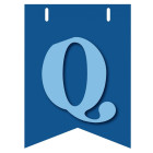 Bandiera LETTERA Q in carta CELESTE - per la composizione di Festone personalizzato o composizione di NOME